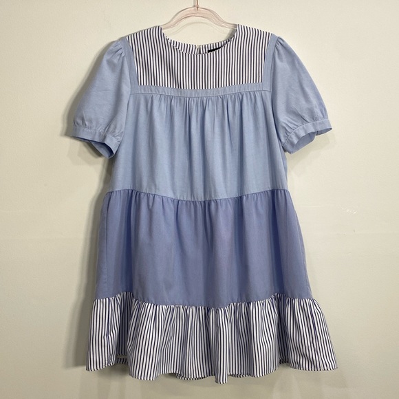 Pomander Place Tuckernuck Tiered Mini Swing Dress Women's Large - Picture 2 of 15